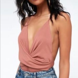 Lulus Always Appealing Bodysuit in Mauve Pink